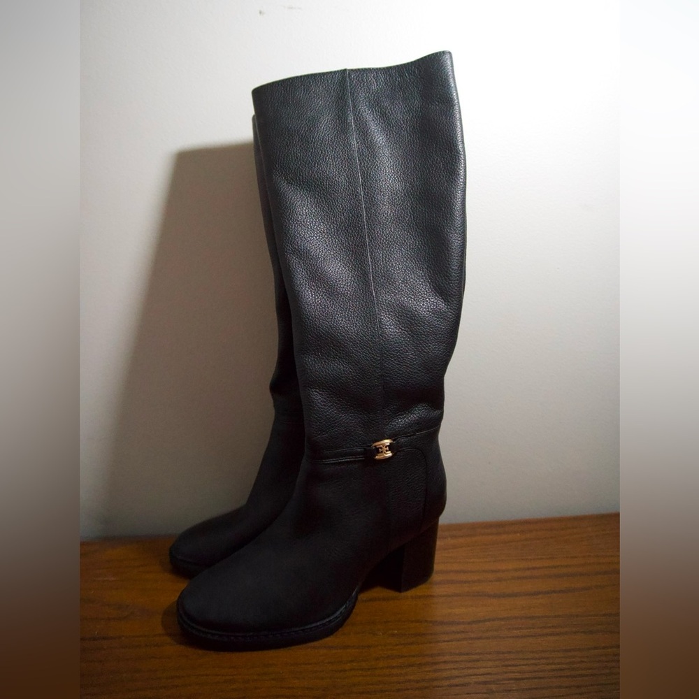Sam Edelman Elsy Knee High Black Leather Boots